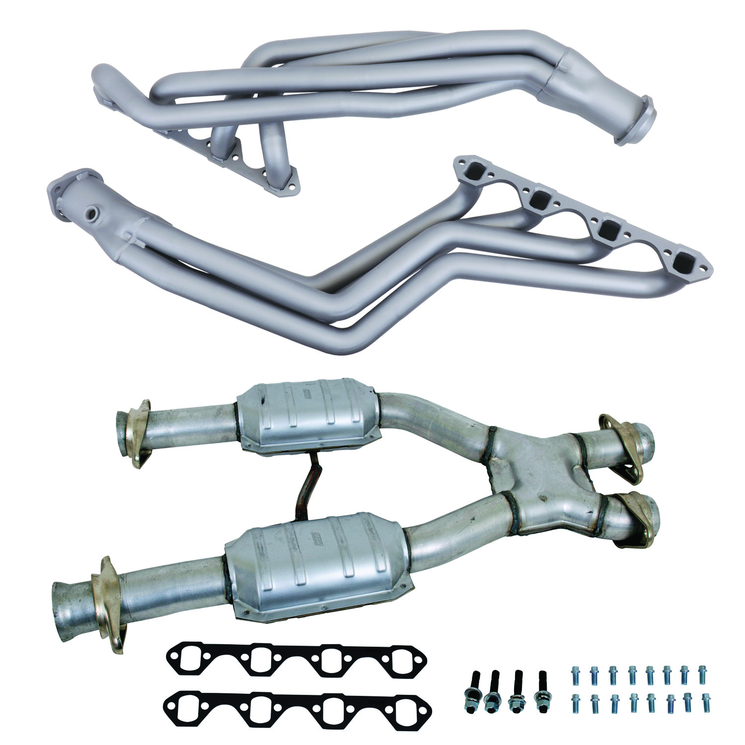 79-93 MUSTANG 5.0 1-5/8 LONG TUBE HEADERS PLUS MID PIPE (TITANIUM CERAMIC)